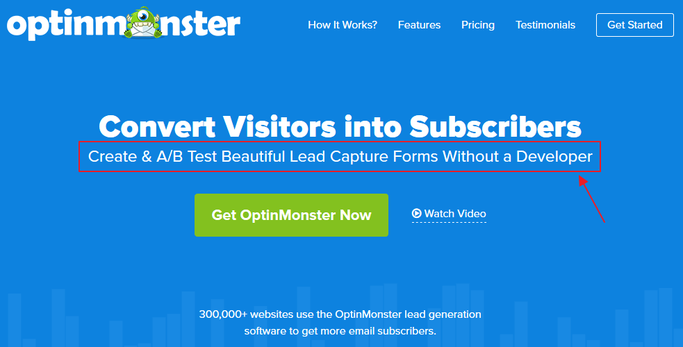 Increase Your Website Conversion - Sub-headline Example